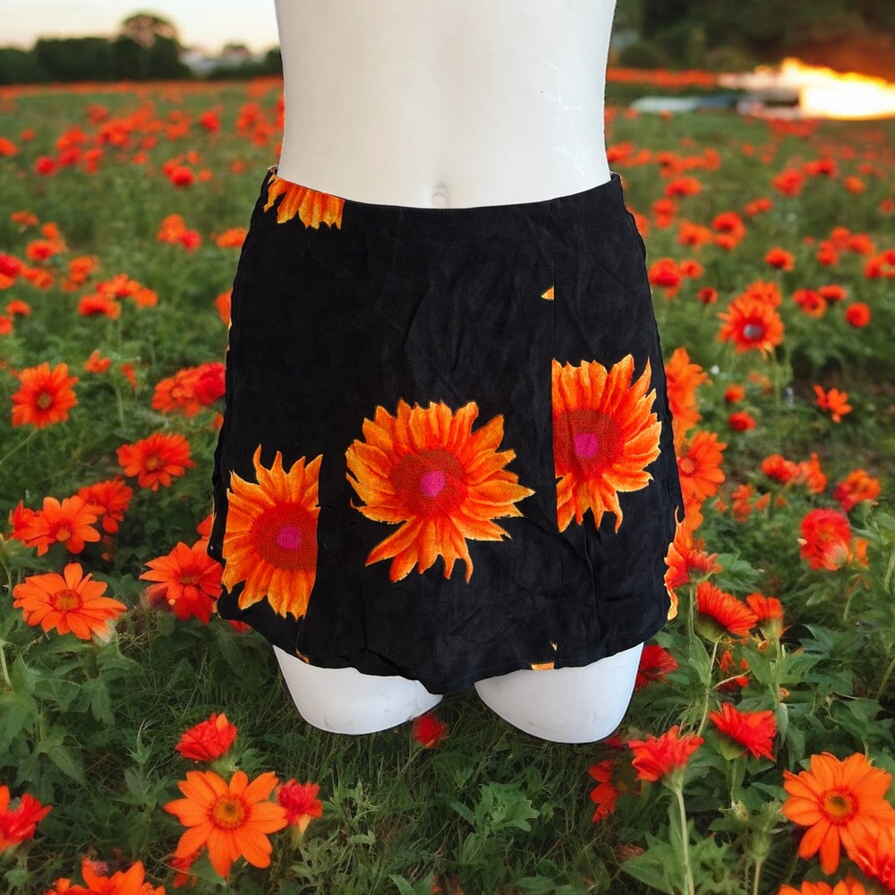 vintage gozzi floral mini skirt